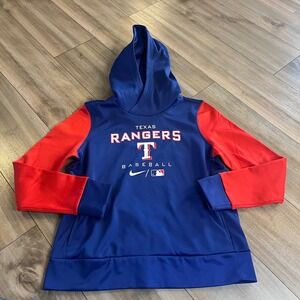 Nike Texas Rangers Baseball Hoodie Pullover Blue Red Men's Size M